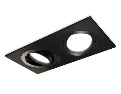 Комплект встраиваемого поворотного светильника XC7636081 SBK/PBK черный песок/черный полированный MR16 GU5.3 (C7636, N7002)