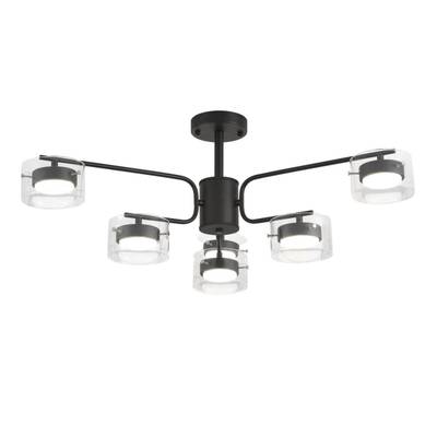 8349/6C COMFI черный/прозрачный, металл/стекло Светильник потолочный LED GX53 6*7W 220V NATALINA