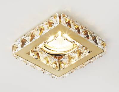 Встраиваемый точечный светильник K110 CL/G золото/прозрачный хрусталь MR16