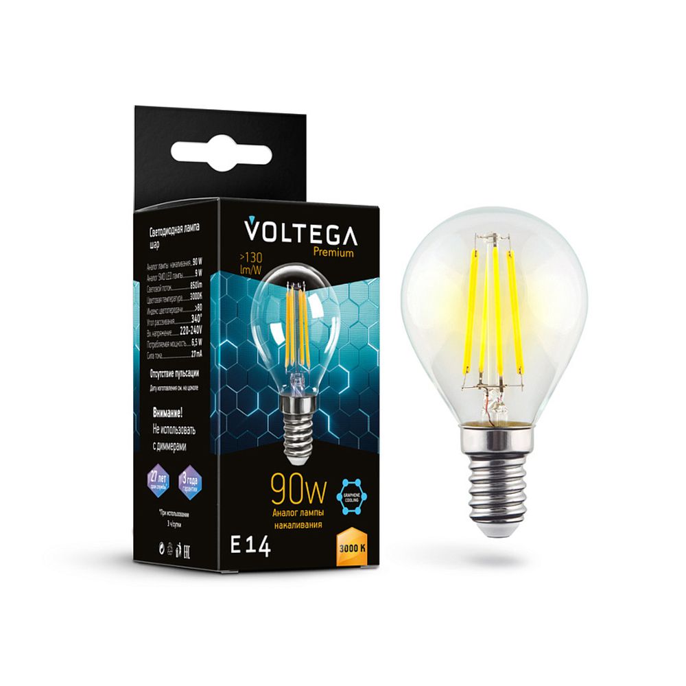 Светодиодная лампа Crystal Graphene Globe 9W 3000K E14 340°, 7222. TM Maytoni