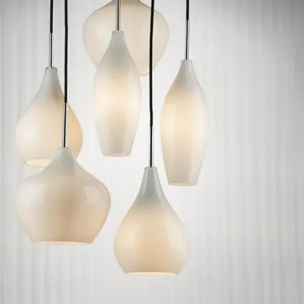 803060 Подвес PENTOLA 6х40W E14 ХРОМ/БЕЛЫЙ Lightstar