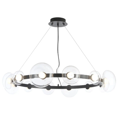 Люстра Crystal Lux BOSQUE SP12 BLACK/TRANSPARENT 0270/312