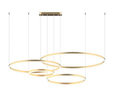08204,36PA(4000K) Люстра Тор латунь w150*100 (d40+60+80+100) h150 Led 174w (4000K) диммируемый с пультом ДУ