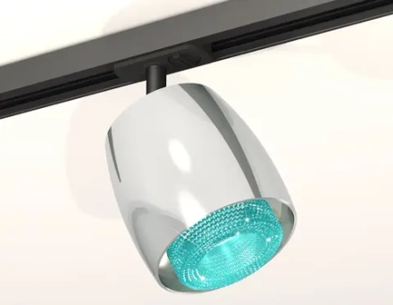 Комплект трекового светильника с композитным хрусталем XT1143010 PSL/BL/SBK серебро полированное/голубой/черный песок MR16 GU5.3 (A2537, C1143, N7194)