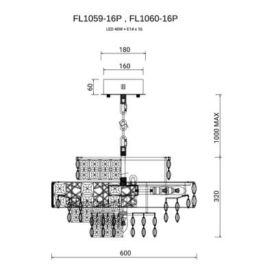 Люстра подвесная Majeste Gold FL1060-16P, E14х16