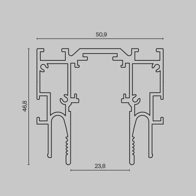 Шинопровод для монтажа в натяжной потолок Exility ClipLine, 2м, черный, TRX034-SCCL-422B. TM Maytoni