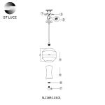 SL1169.113.01 Подвес ST-Luce Черный/Прозрачный, Белый E27 1*40W