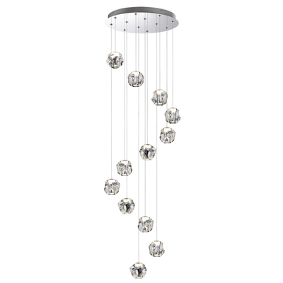 5084/60L L-VISION ODL25 561 хром/прозрачный/металл/акрил Люстра каскадная LED 60W 4000K 3000Лм JEMSTONE