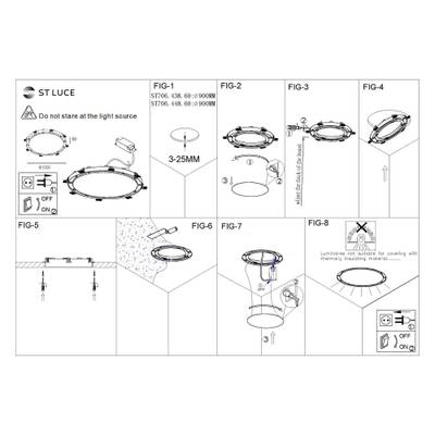 ST706.438.60 Св-к встр. Белый LED 12*5W 3000K 5 400Lm Ra&gt;90 38° IP20 D1 000xH50 220-240V