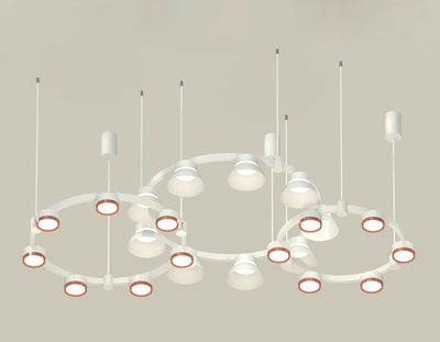 Комплект подвесного светильника с акрилом XR92082020/22 SWH/PPG/FR белый песок/золото розовое полированное/белый матовый GX53 (A9208, C9241, C9236, C9231, N8126, N8140)