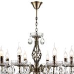 8190/8 CLASSI LN25 24 античная бронза, металл/хрусталь Люстра E14 8*40W 220V LINN