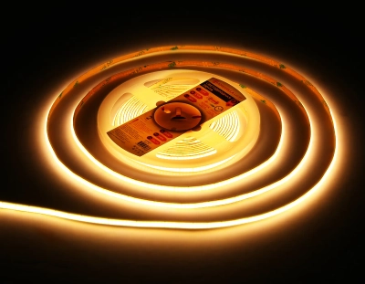 Светодиодная лента GS4611 COB 400Led/10W m/ 24V IP20 3000K/ 5m*5mm*2.1mm кратность резки 20mm (2 конт.)