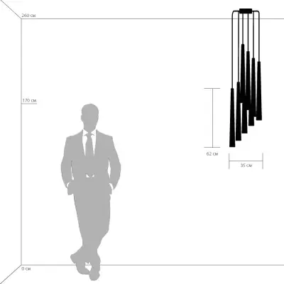 807084 Подвес PUNTO 8х25W G9 chrome Lightstar