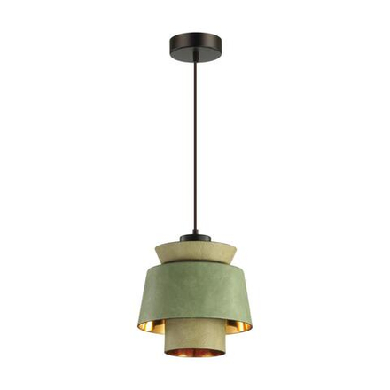 4992/1A PENDANT ODL23 381 зеленый/золотой/металл/экокожа Подвес E27 60W KRESSA