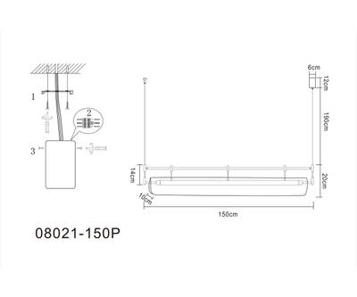 Подвес Аника черный w150*10 h200 Led 32W (3000K)