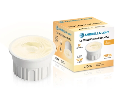 Лампа светодиодная 212301 Лампа LED MR16-PR 12W IC 2700K 220-240V 38°