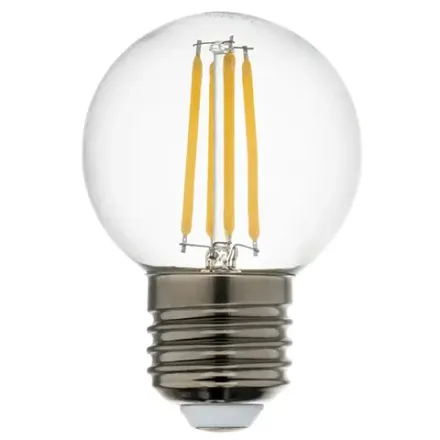 933822 Лампа энергосберегающая LED FILAMENT 220V G50 E27 6W=65W 400-430LM 360G CL 3000K 30000H