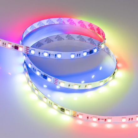 Светодиодная лента DMX-B60-10mm 24V RGB-PX6 (15 W/m, IP20, 5060, 5m) (Arlight, бегущий огонь)