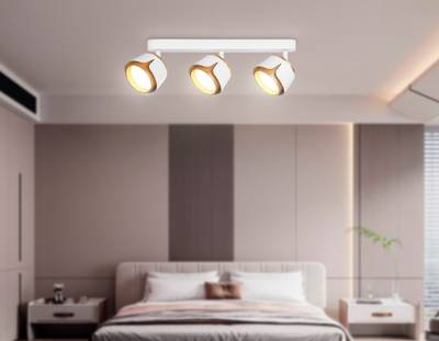 Настенно-потолочный  поворотный спот со сменной лампой  TN71235/3 WH/GD белый/золото GX53/3 380*100*147