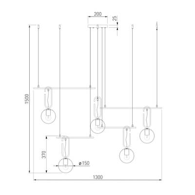 Подвесной светильник 70143/5 белый, E27х5