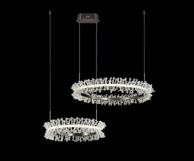 08245,12PA Люстра диммируемая Лаура матовый никель w90*60 (d40+60) h150 Led 60W (4000K) с пультом ДУ