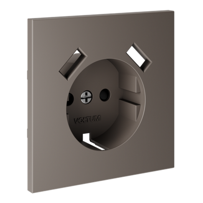 VLS000914 Накладка для розетки с заземлением и защитными шторками, с USB A+A, S70 (капучино). (ТМ Maytoni)