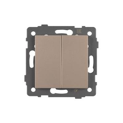 Механизм выключателя двухклавишный непроходной SWT-MK02-PL-GD-V (250V, 10A) (Arlight, -)