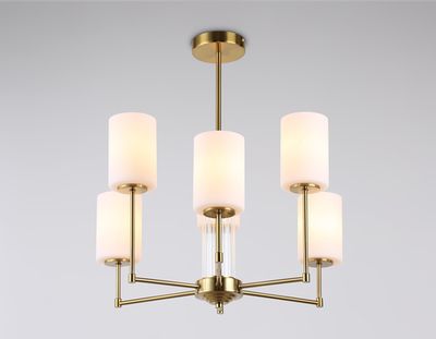 Светильник подвесной LH56215/6 BS/FR латунь/белый матовый E27/6 max 60W D600*600