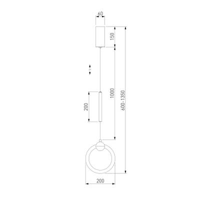 Подвесной светодиодный светильник 90165/1 черный жемчуг, LED