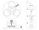 Светильник светодиодный потолочный FA3838/3 WH белый 42W 3000K-6400K+RGB D458*80 (ПДУ РАДИО 2.4G)