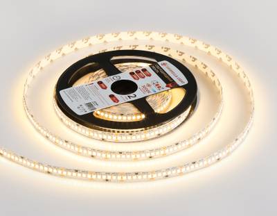 Светодиодная лента GS3401 2835 240Led/ 20W m/ 24V IP20 3000K/ 5000*10*1.2mm/ кратность резки 25mm (2 конт.)
