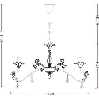 Подвесная люстра Arte Lamp ANGELINA A5349LM-8WH, 8хE14