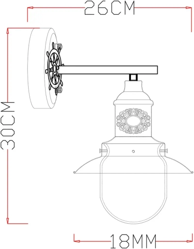 Бра Arte Lamp SAILOR A4524AP-1AB, 1хE27
