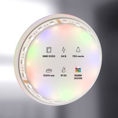Светодиодная лента 24В 5050 19,2Вт/м RGBW 3000K 5м IP20 10179 TM Maytoni