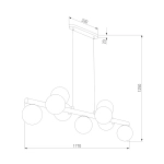 Подвесной светильник со стеклянными плафонами 10273 Estera Wood, G9х9