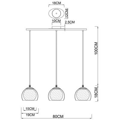 Подвесной светильник Arte Lamp RASTABAN A7984SP-3PB, 3хE27