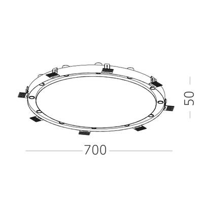 ST706.438.45 Св-к встр. Белый LED 9*5W 3000K 4 050Lm Ra&gt;90 38° IP20 D700xH50 220-240V