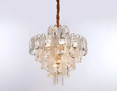 Подвесная люстра с хрусталем TR5233/12 SGD/CL/FR золото/прозрачный/белый матовый E27*12 max 40W D600*610