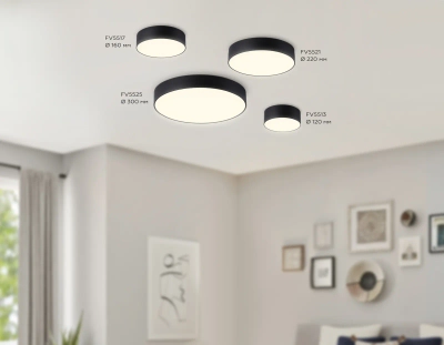 Светильник светодиодный потолочный FV5517 BK черный LED 18W 3000K D160*58 (Без ПДУ)
