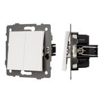 Механизм выключателя двухклавишный проходной SWT-MKP2-PL-WH-V (250V, 10A) (Arlight, -)