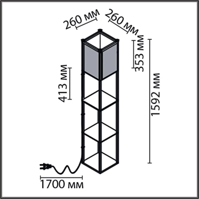 8090/1F COMFI LN26 460 кофейный/белый, дерево/текстиль Торшер Е27 1*60W 220V PRACTIC
