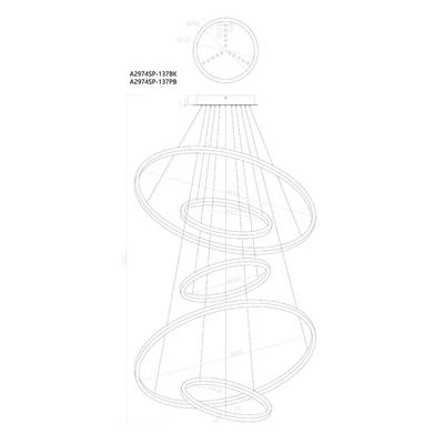 Подвесная люстра Arte Lamp ARKANE A2974SP-137BK, 1хLED
