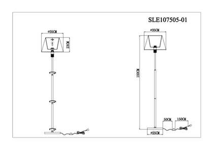 SLE107505-01 Торшер Золотистый/Шампань E27 1*60W