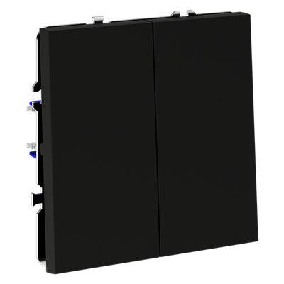 VLS020308 Проходной переключатель встраиваемый VOLTUM S70 двухклавишный 10А, (черный матовый) (ТМ Maytoni)