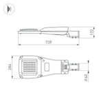 Светильник OXOR-GRES-739х286-120W Day4000 (GR, 150x80 deg, 230V) IP66 (Arlight, -)