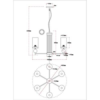 Подвесная люстра Arte Lamp MATAR A4027LM-6PB, 6хE14