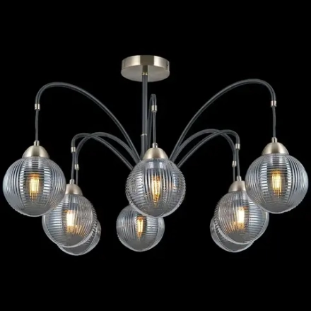 IL0433-8PSQ-79 BK AB светильник потолочный ILLUMICO, E27х8