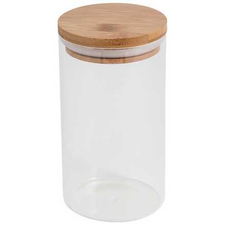 Стеклянная банка для сыпучих продуктов с крышкой BAMBU, объем: 1 л