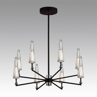 5429/39L MODERN ODL_EX24 137 черный матов./прозрачный/металл/стекло/акрил Люстра LED 39W 3000K 1330Лм FUNGO
