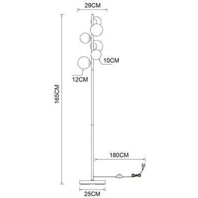 Торшер Arte Lamp GEMINI A2243PN-6PB, 6хG9